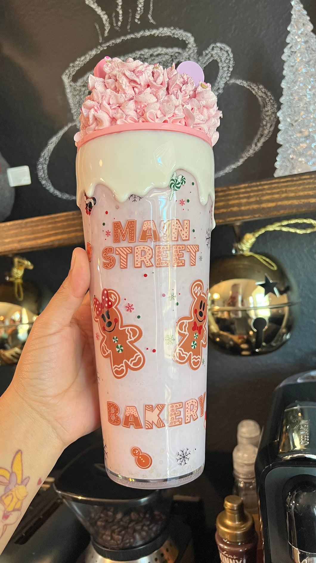 Main Street Bakery  Snow Globe Tumbler RTS