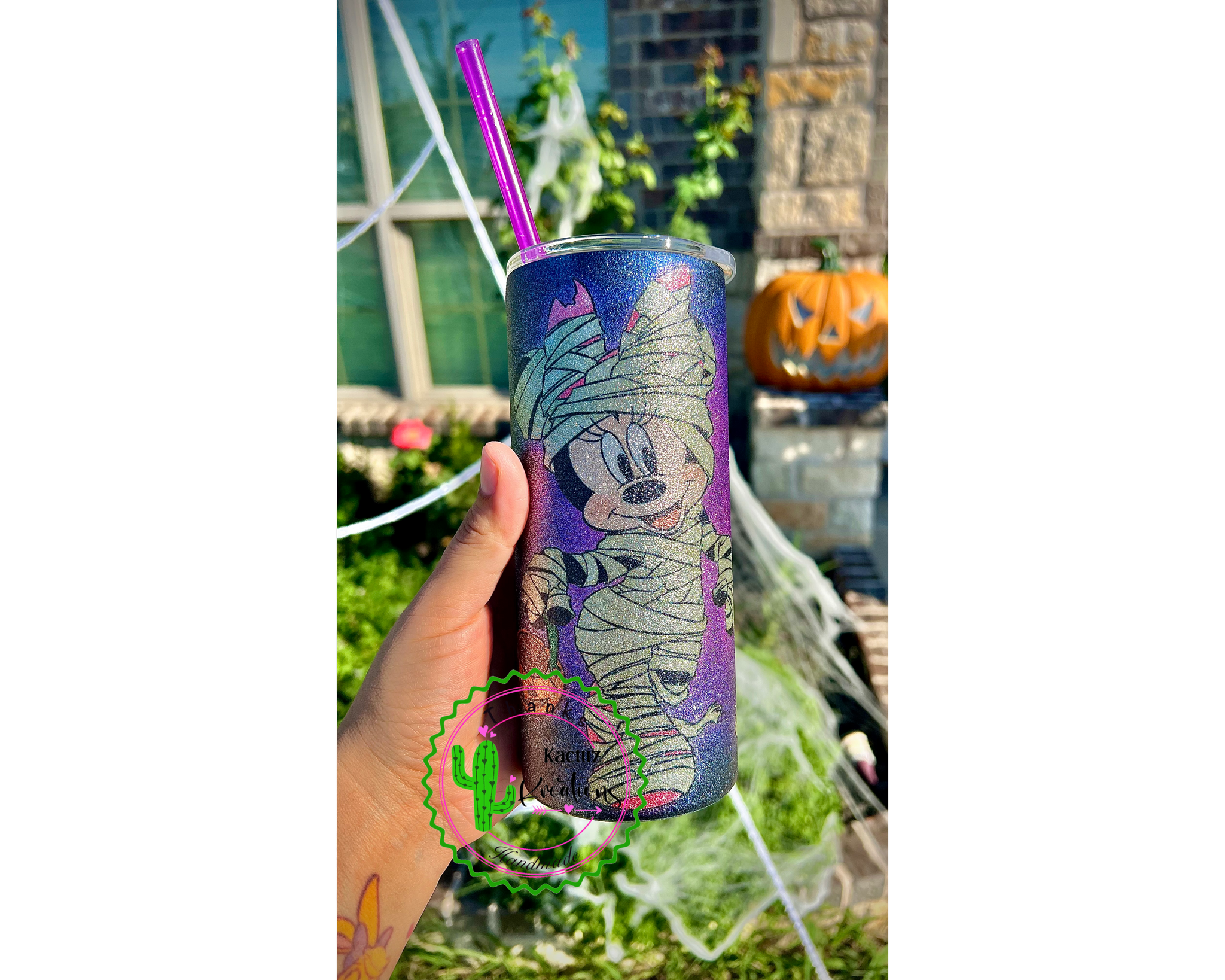 Cute Ghost in Nature Skinny Tumbler with Straw, 20oz – GroveWisdom